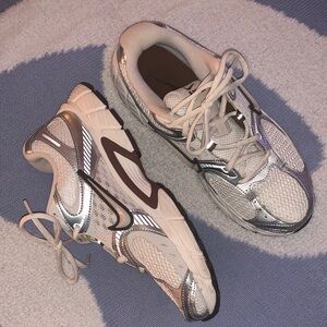 Nike Women's Silver and White Sneakers